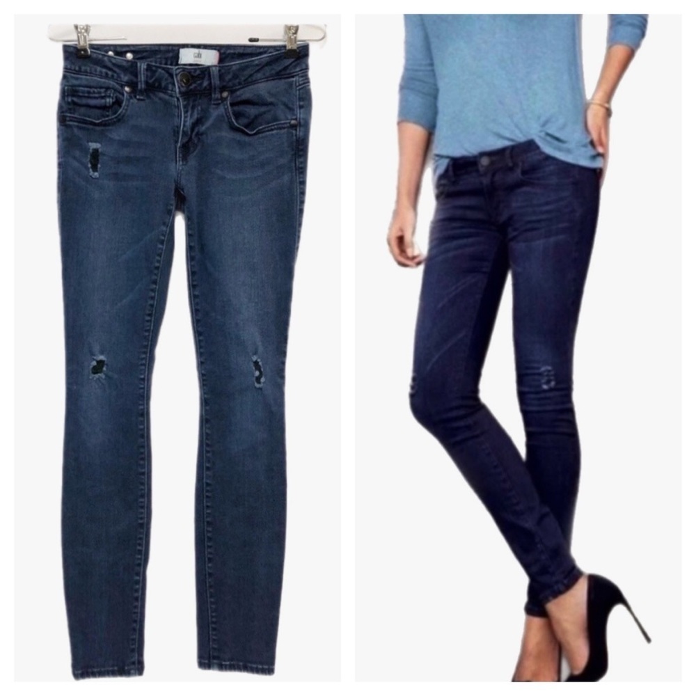Cabi Dusk Destructed Skinny Jeans Size 0